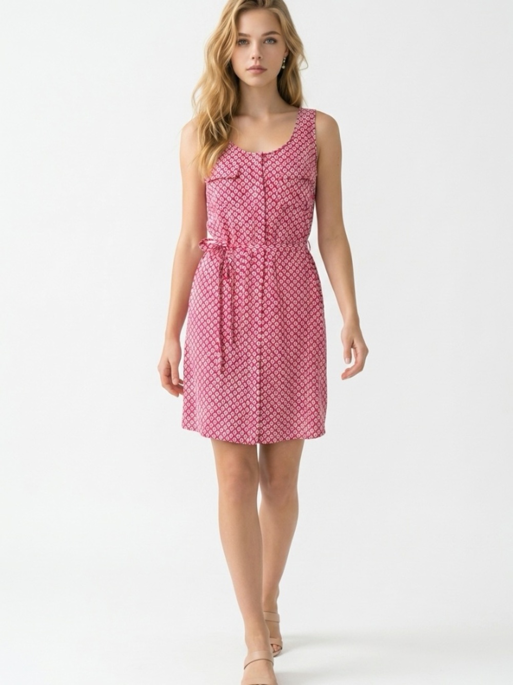 GAP Button Front Sleeveless 4th of July Sundress with Lantern Print XS